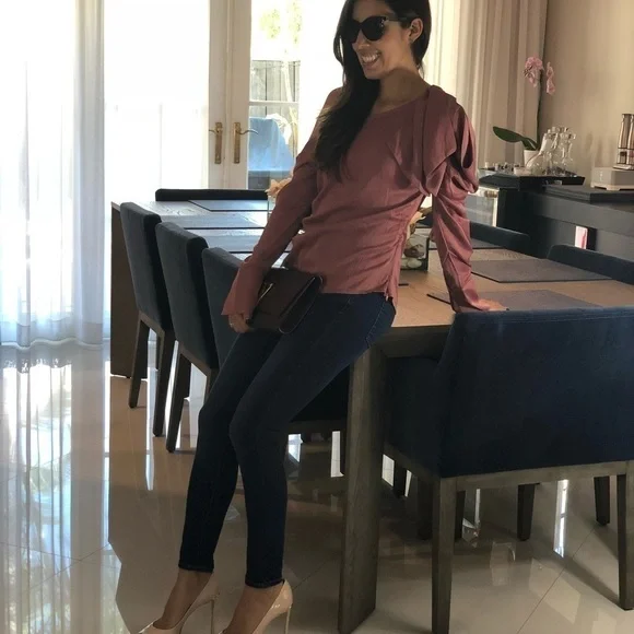 Lulumari Rose Mauve One Shoulder Top - Picture 1 of 7